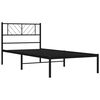 vidaXL Estructura cama sin colch&oacute;n con cabecero metal negro 80x200 cm