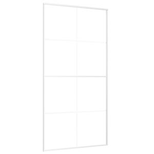 vidaXL Puerta corredera ESG vidrio y aluminio blanca 102,5x205 cm