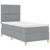 vidaXL Cama tipo Box Spring con colch&oacute;n Gris Claro 100 x 200 cm tela