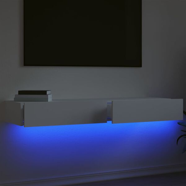 vidaXL Muebles de TV con luces LED 2 unidades blanco 60x35x15,5 cm