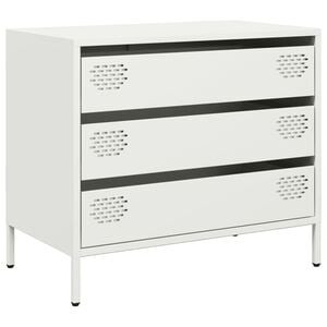 vidaXL Aparador de acero laminado en fr&iacute;o blanco 68x39x58,5 cm