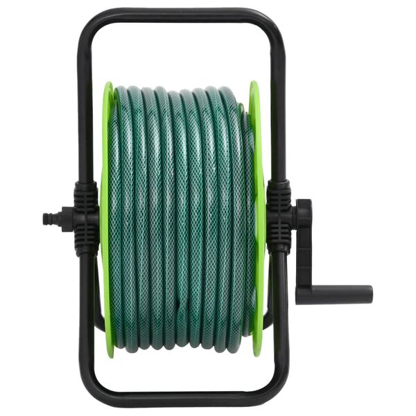 vidaXL Carrete de rollo para manguera de pie PVC verde 20 m