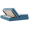 vidaXL Cama con almacenamiento y colch&oacute;n Azul Oscuro 200 x 200 cm