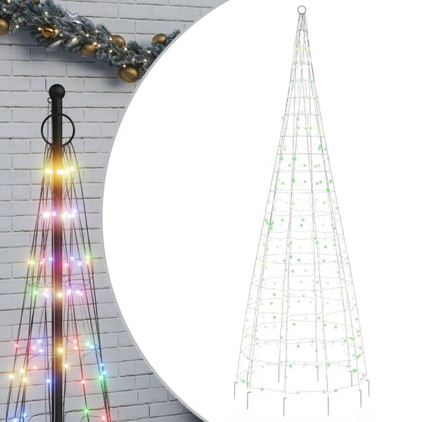 vidaXL Árbol de Navidad en asta de bandera 550 LED colores 300 cm
