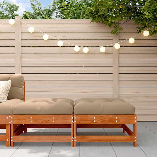 vidaXL Reposapi&eacute;s de Jard&iacute;n Pino macizo Marr&oacute;n Cera