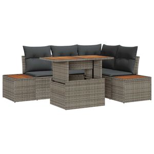vidaXL Conjunto de Comedor de Jard&iacute;n con coj&iacute;n 5 pcs Gris y marr&oacute;n
