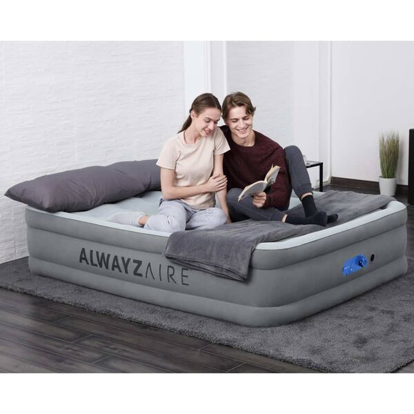 Bestway Colch&oacute;n inflable AlwayzAire 2 personas gris 203x152x46 cm
