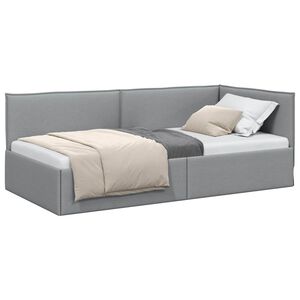 vidaXL Estructura de cama en esquina Gris Claro 90 x 200 cm Terciopelo