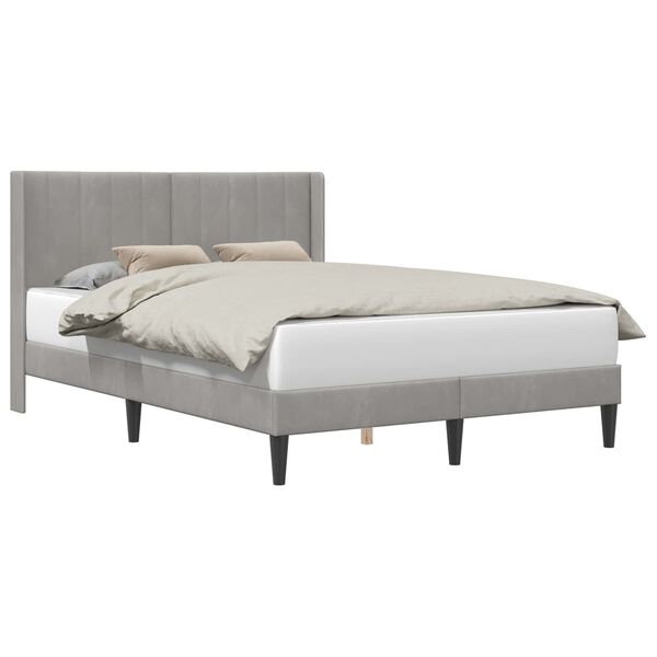 vidaXL Estructura de cama Gris Claro 120 x 190 cm Terciopelo
