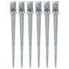 vidaXL Picas de tierra 6 uds acero galvanizado plateado 8x8x91 cm