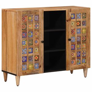 vidaXL Aparador Natural 90 x 33,5 x 75 cm Madera de mango maciza