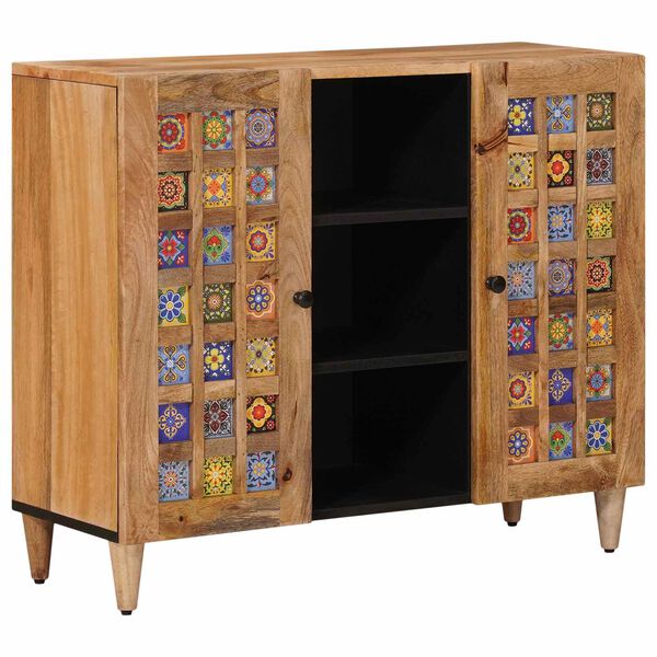 vidaXL Aparador Natural 90 x 33,5 x 75 cm Madera de mango maciza