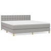 vidaXL Cama box spring con colch&oacute;n tela gris claro 180x200 cm