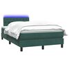 vidaXL Cama box spring con colch&oacute;n y LED terciopelo verde oscuro 120x210 cm