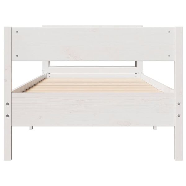 vidaXL Estructura cama sin colch&oacute;n madera maciza pino blanca 100x200cm