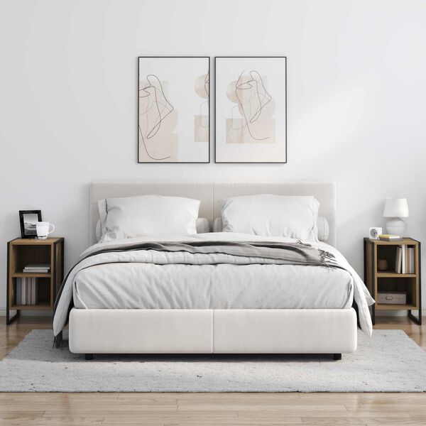 vidaXL Mesa de Noche Roble Artesanal 39.5 x 30 x 50 cm