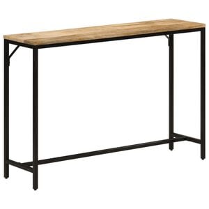 vidaXL Mesa consola madera maciza mango rugosa y hierro 110x30x75 cm