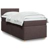 vidaXL Cama box spring con colch&oacute;n tela marr&oacute;n oscuro 80x200 cm