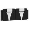 vidaXL Cabecero de cama acolchado Viana cuero sint&eacute;tico negro blanco 137 cm