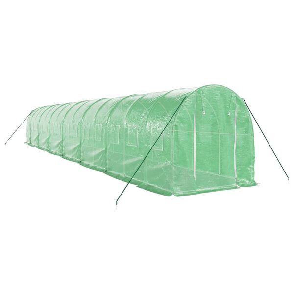 vidaXL Invernadero con estructura de acero verde 28 m² 14x2x2 m