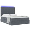 vidaXL Cama con almacenamiento y LED con LED Gris oscuro 140 x 190 cm