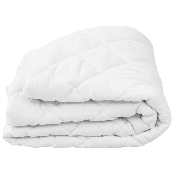 vidaXL Protector de colch&oacute;n acolchado pesado blanco 90x200 cm