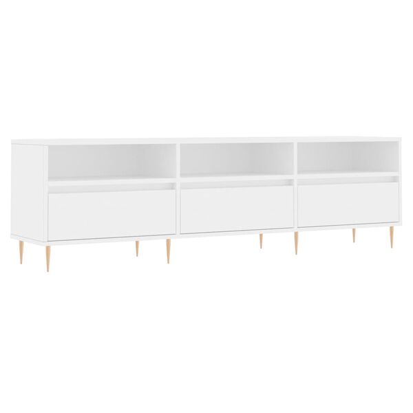 vidaXL Mueble de TV madera contrachapada blanco 150x30x44,5 cm