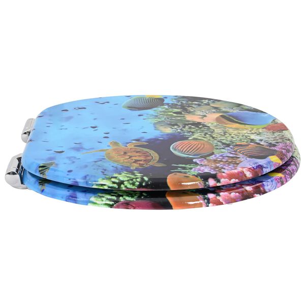 vidaXL Asiento de inodoro de cierre suave Azul mar profundo 44 x 38 cm