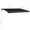 vidaXL Toldo de pie retr&aacute;ctil manual gris antracita 400x300 cm