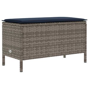 vidaXL Reposapi&eacute;s de Jard&iacute;n Gris y azul marino 80 x 38 x 42 cm