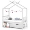 vidaXL Estructura de cama ni&ntilde;os y caj&oacute;n madera maciza blanca 70x140 cm