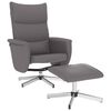 vidaXL Sill&oacute;n reclinable con reposapi&eacute;s cuero sint&eacute;tico gris