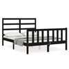 vidaXL Estructura de cama con cabecero madera maciza negro 140x200 cm