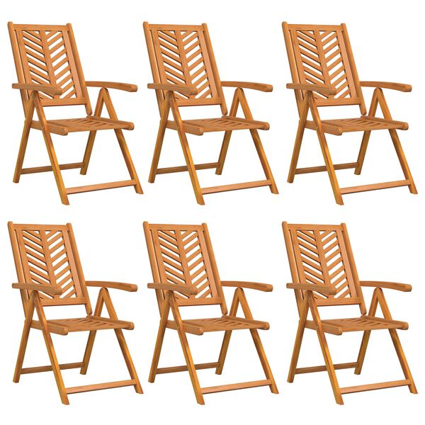 vidaXL Silla de Jard&iacute;n 6 pcs Marr&oacute;n 57 x 72 x 109 cm
