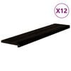 vidaXL Pelda&ntilde;os de escalera 12 uds madera maciza roble marr&oacute;n negro