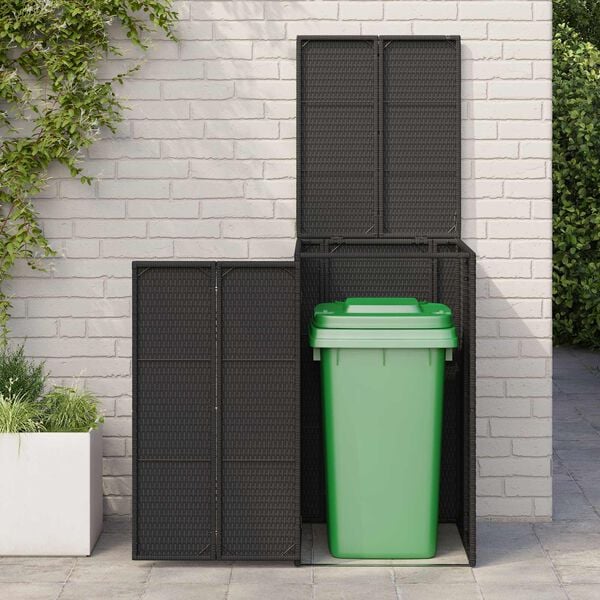 vidaXL Caja de Basura Caja Negro 65 x 80 x 115 cm Polietileno