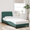 vidaXL Estructura de cama sin colch&oacute;n terciopelo verde oscuro 90x200cm