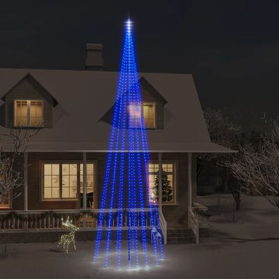 vidaXL Árbol de Navidad en asta de bandera 1134 LED azul 800 cm