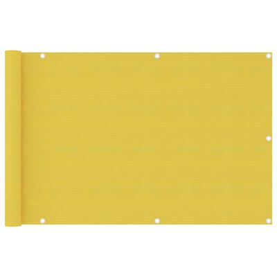 vidaXL Toldo para balcón HDPE amarillo 90x400 cm