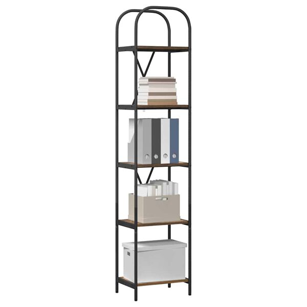 vidaXL Estante de libros Roble ahumado 40 x 30 x 183 cm