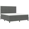 vidaXL Cama tipo Box Spring con colch&oacute;n Gris oscuro 180 x 200 cm tela