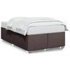 vidaXL Estructura de cama sin colch&oacute;n tela marr&oacute;n oscuro 120x190 cm