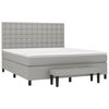 vidaXL Cama box spring con colch&oacute;n tela gris claro 180x200 cm