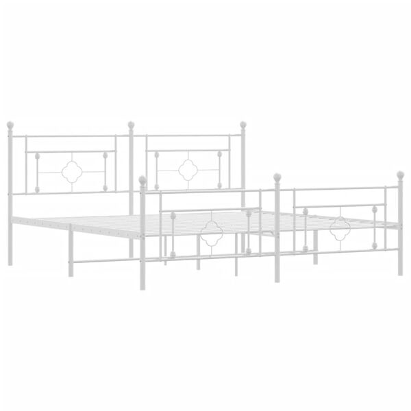 vidaXL Estructura cama sin colch&oacute;n con estribo metal blanco 183x213 cm