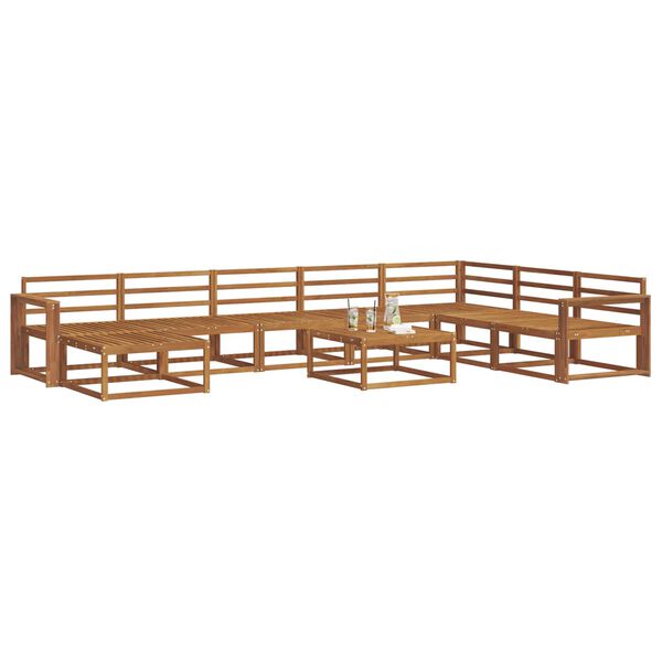 vidaXL Conjunto de sof&aacute;s de exterior 9 pcs Natural