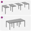 vidaXL Conjunto de Comedor de Jardín 7 pcs Gris Claro Ratan Polt