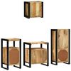 vidaXL Juego de muebles de ba&ntilde;o con caj&oacute;n 4 pcs Madera de mango maciza