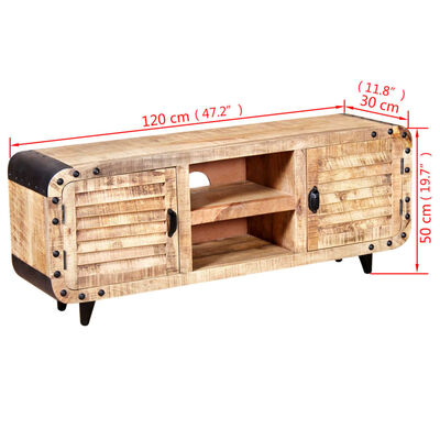 vidaXL Mueble de TV madera de mango rugosa 120x30x50 cm