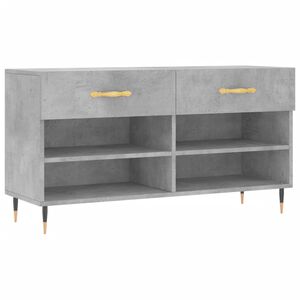 vidaXL Banco zapatero madera de ingenier&iacute;a gris hormig&oacute;n 102x35x55 cm