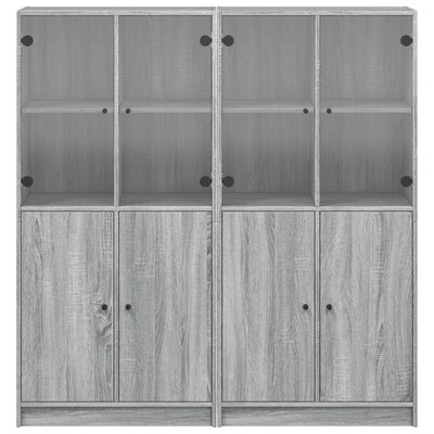 vidaXL Estantería con puertas madera gris Sonoma 136x37x142 cm